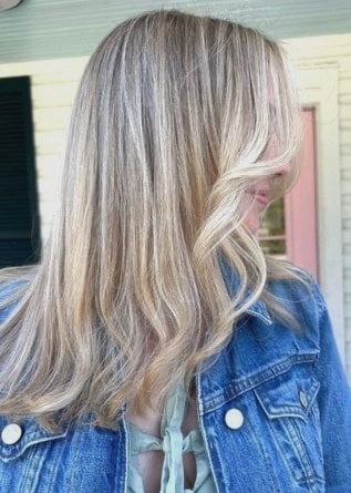 Blonde highlight before and after