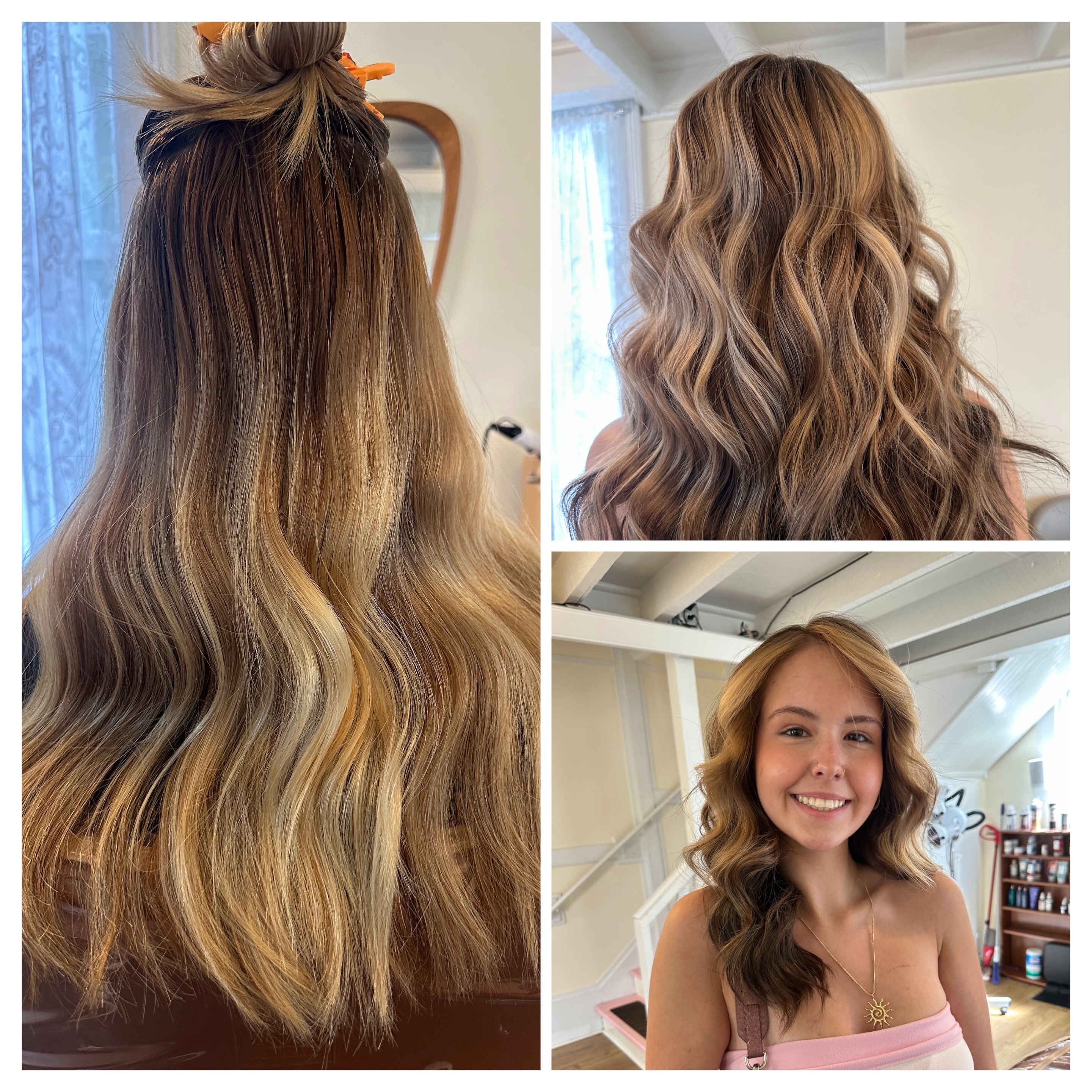 Long hair color before and after