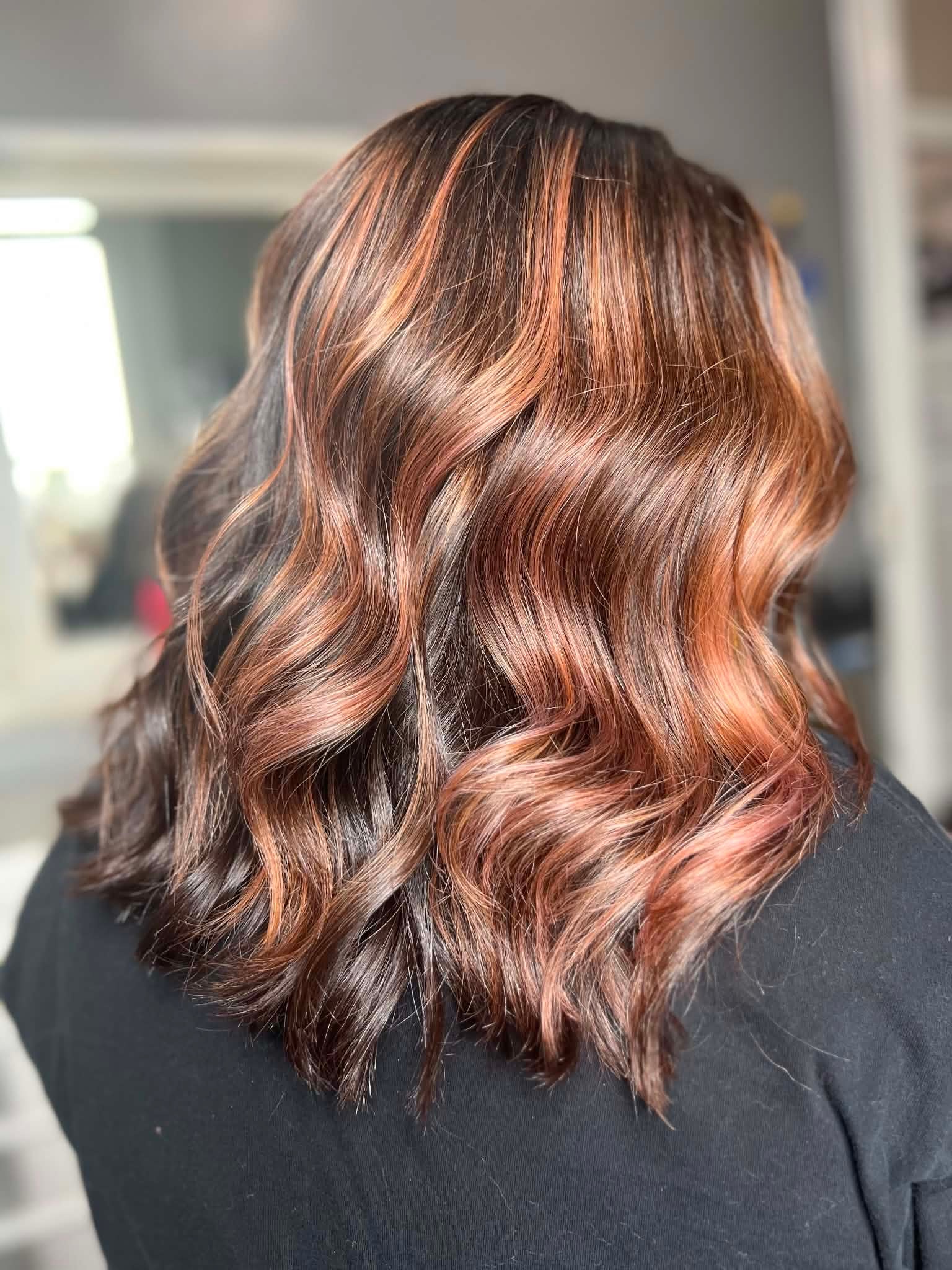 Dark hair with highlights result