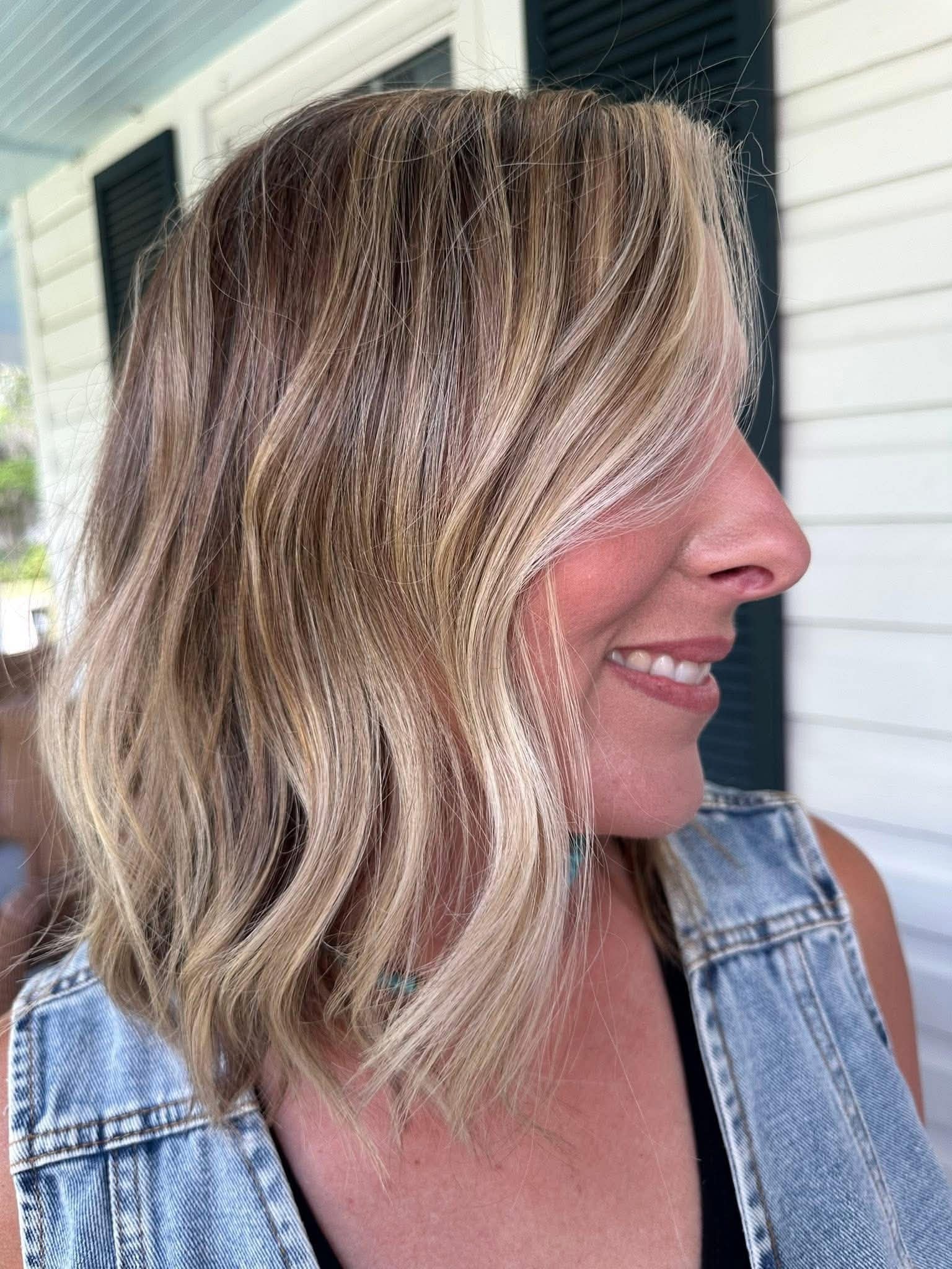 Short blonde cut result
